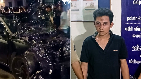 Vadodara Car Crash Suspect Seen Holding Bottle Just Minutes Before Collision, CCTV Reveals