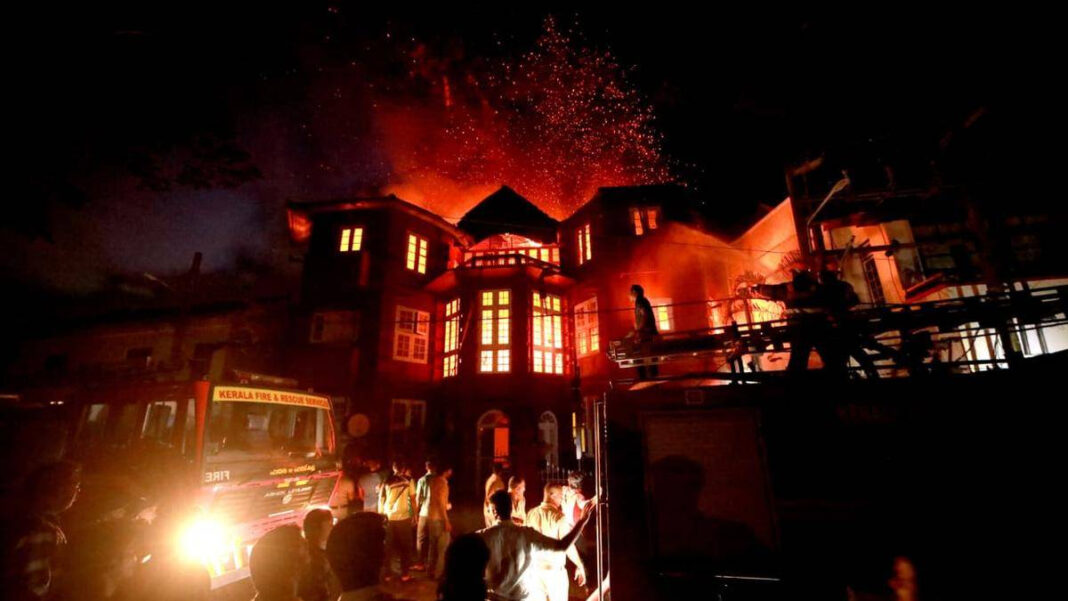 Major Fire at Fort Kochis Iconic Koder House in Kerala Major Fire Engulfs Iconic Koder House in Fort Kochi, Kerala