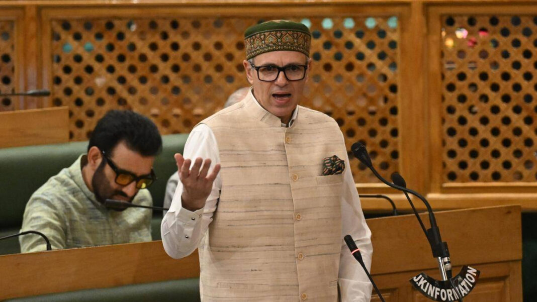 Omar Abdullah Proposes Statehood Resolution in J&K Assembly Amidst BJP MLAs Protests "Omar Abdullah Advocates Statehood Resolution for Jammu and Kashmir Amid BJP Protests"