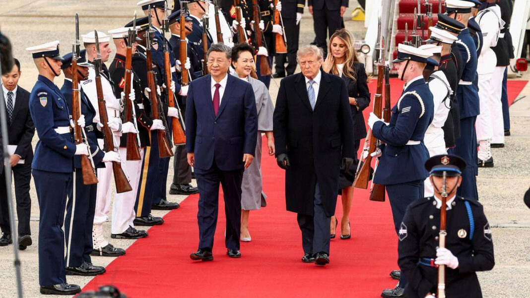 Xis Historic State Visit to Washington: Trumps Rare Planeside Welcome "Xi's Historic State Visit to Washington: Inside Trump's Unique Planeside Welcome"