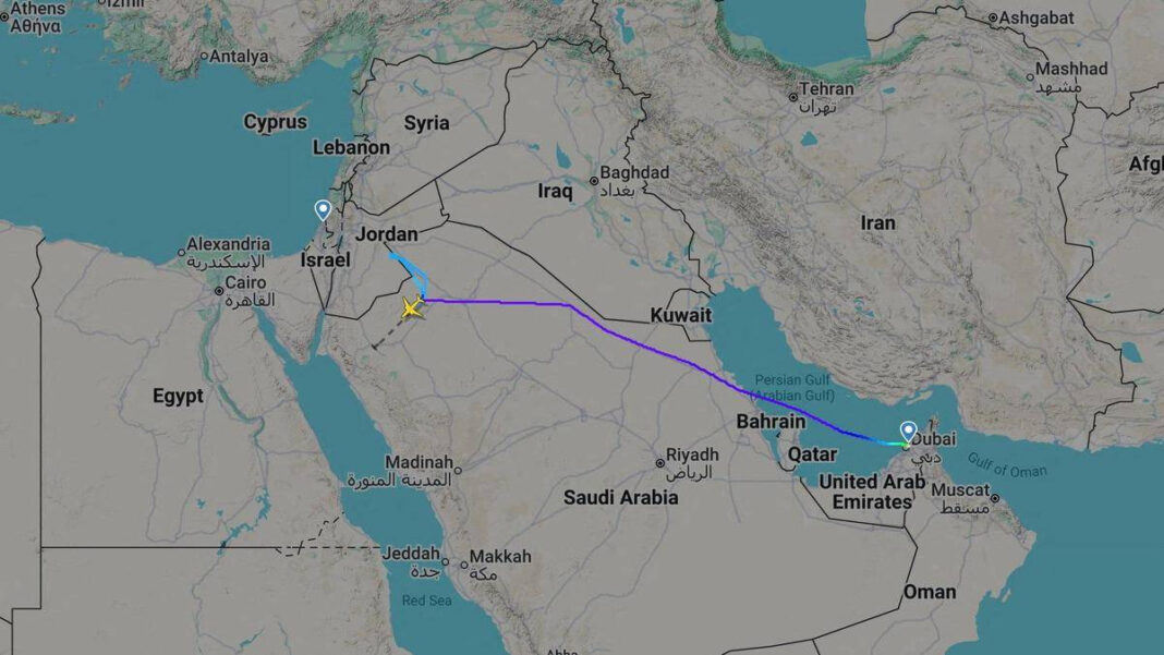Dubai to Israel Flight Diverted to Saudi Arabia After Distress Call "Dubai to Israel Flight Diverted to Saudi Arabia Following Distress Call"