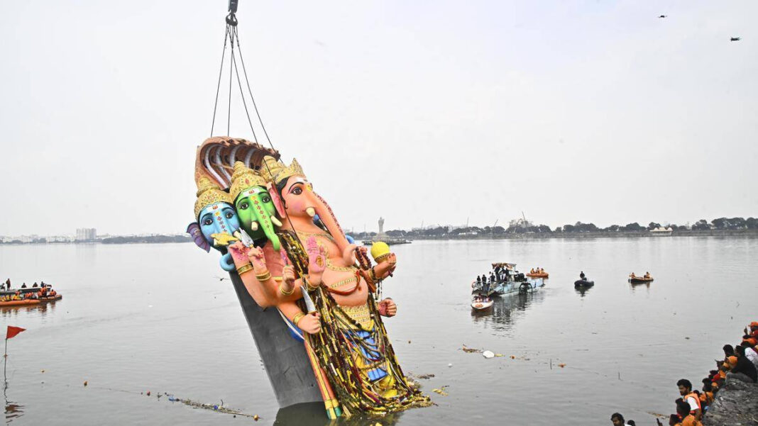 Delayed Start for Khairatabad Ganesh Idol Immersion Procession in Hyderabad "Delayed Start for Khairatabad Ganesh Idol Immersion Procession in Hyderabad"