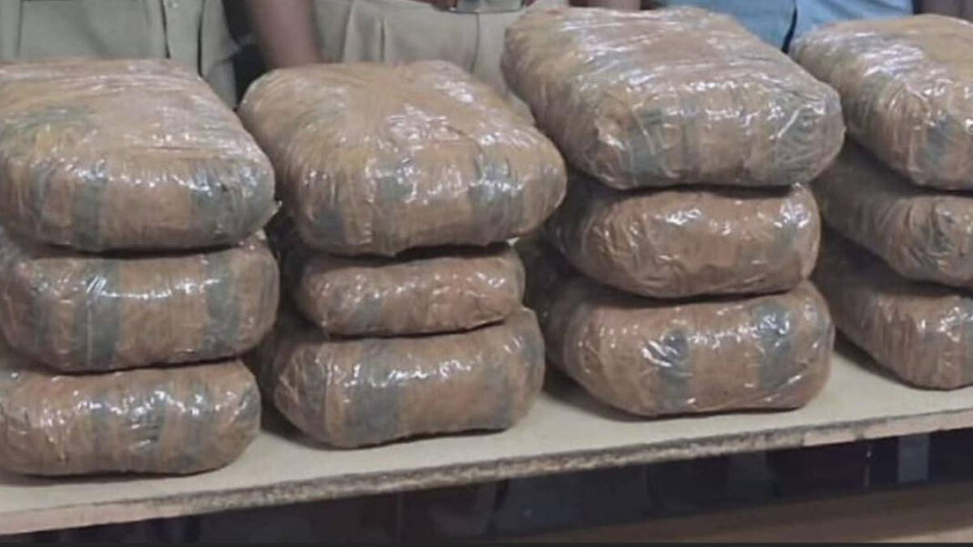 GRP Arrests Drug Trafficker, Seizes 25 Kg of Ganja at Jolarpet Railway Station