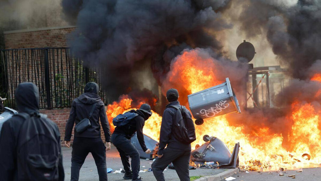 Unrest Escalates in France: School Protests Ignite Fires and Blockades "France School Protests: Escalating Unrest Sparks Fires and Blockades"