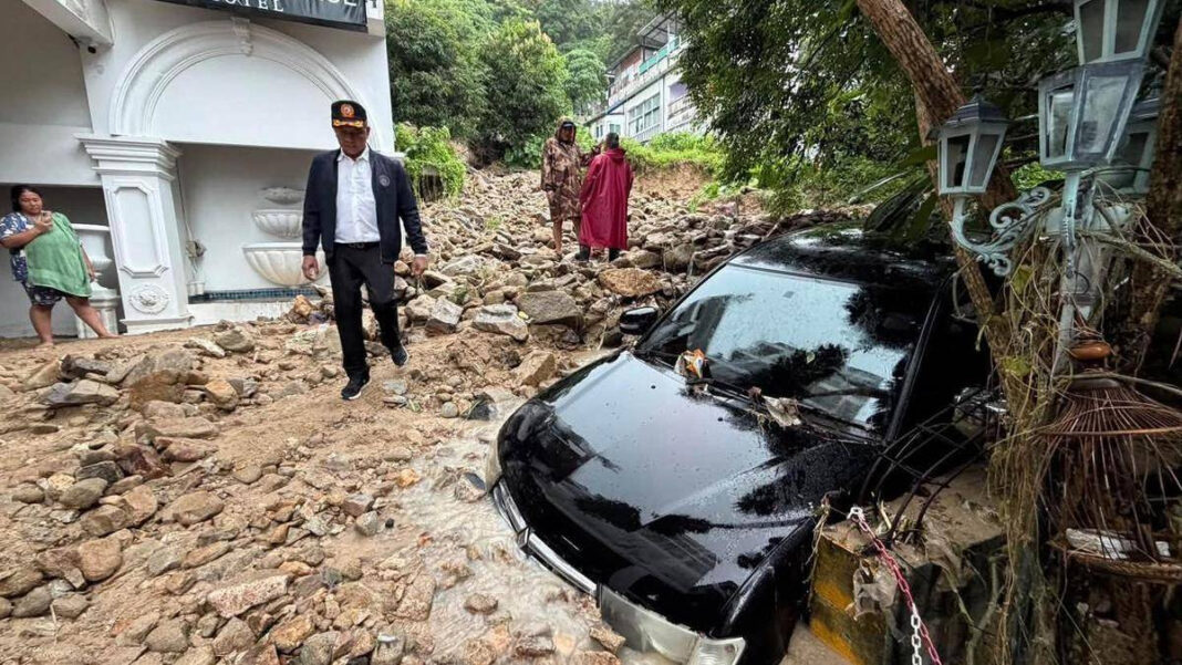 Flash floods inundate several areas of Thailands Phuket island after heavy rain