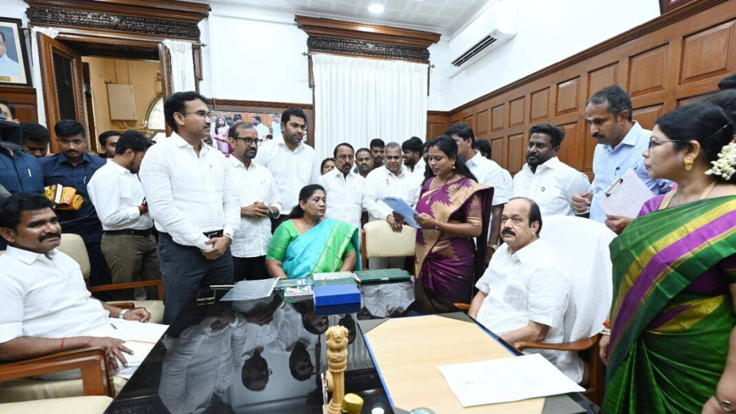 Tamil Nadu: Newly-elected TVK MLAs Maragatham Kumaravel, Sathyabama take oath