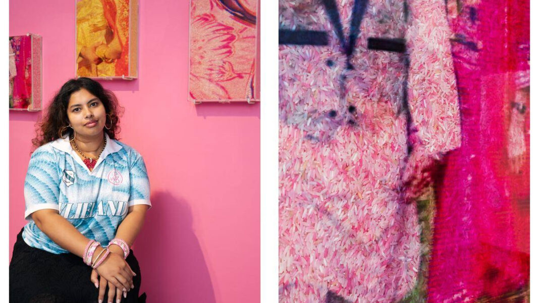 Visual Artist Angel Rose Transforms Pink Rice into a Celebration of Indian and Surinamese Identity "Angel Rose: Celebrating Indian and Surinamese Identity Through Pink Rice Art"