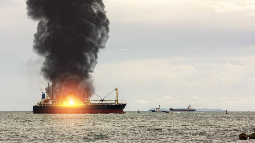 Commercial ship catches fire in Romanian waters in latest Black Sea incident Commercial ship catches fire in Romanian waters in latest Black Sea incident